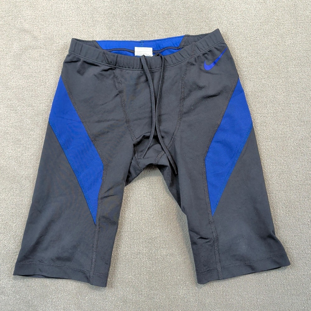 Nike HydraStrong Swim Jammers Mens 30 Black Blue NESSA103 Training Swim Shorts